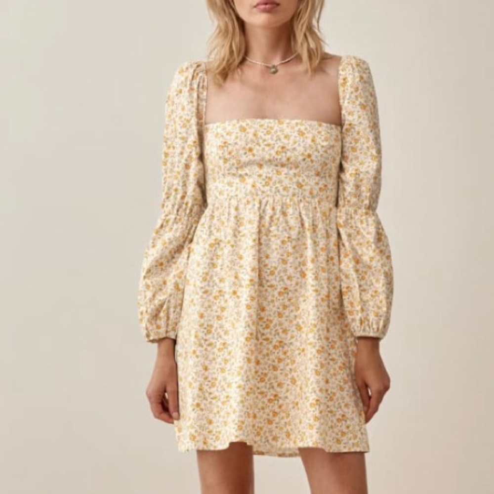 Reformation Michaela Floral Babydoll Dress Size 12